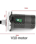 Powerful Cordless Vacuum Motor Dust Cup Assembly Compatible With V10 And SV12, showing dimensions and design features