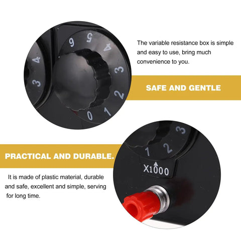 Built Tough Variable Resistor Panel With 0 To 9999 Ohm Range smooth dial and precision knobs for easy adjustment in physics labs.