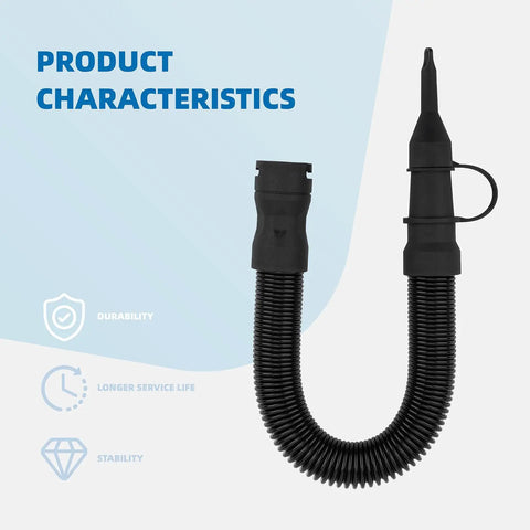 14 Inch Air Inflator Hose Replacement With Safety Tips For DCC020IB And N769086, black coiled hose with nozzle and connector