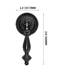 Front view of Set Of 4 Antique Teardrop Cabinet Pulls In Black Finish, Zinc Alloy Drawer Knobs With Mounting Screws, size 65mm x 27.7mm