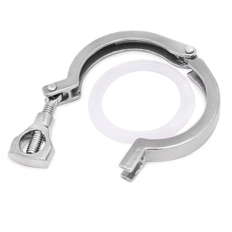 Heavy Duty 2 Inch Tri Clamp Sanitary Pipe Fittings Set in Stainless Steel 304 with weld ferrules, wing nuts, and gasket.
