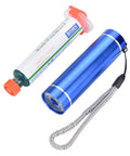 Solder Mask Ink With Curing Light Set For BGA PCB Repair, blue curing lamp and green solder mask ink tube