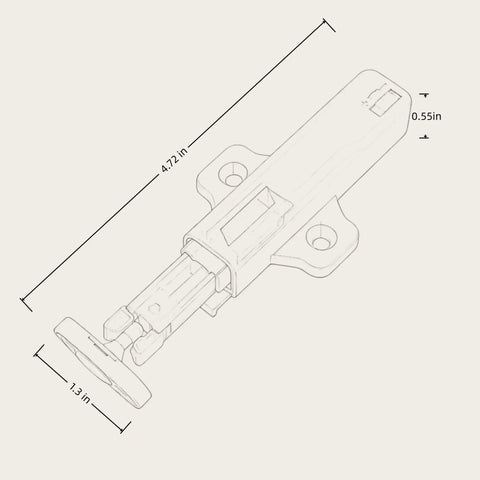 Diagram of 2 Pack Push To Open Cabinet Latches With Rotary Adjustment For Kitchen Cupboards And Closets, Adjustable 1 To 5 Mm Door Thickness