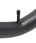 Close-up of self-sealing bike inner tube with Schrader valve, 20x1.75 to 2.125 AV32mm puncture-resistant, black rubber material