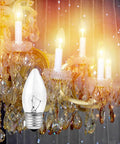 Warm White Incandescent Torpedo Tip Chandelier Bulbs With Frosted Clear Glass For E26 E27 Medium Bases in ornate chandelier