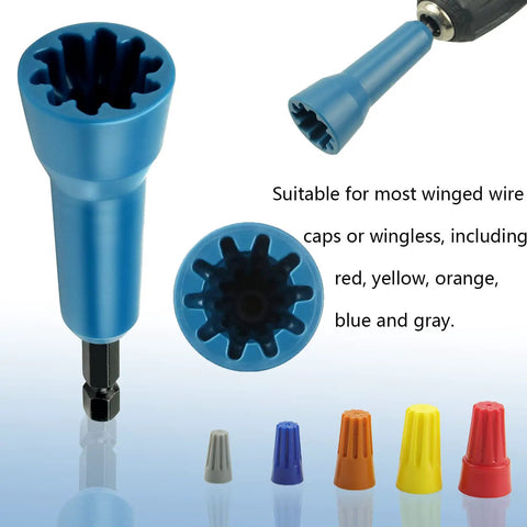 Wire Twisting Spinner Pro For Fast Wire Connectors Spin Twist Socket Tool With 1 Quarter Inch Chuck Drill Friendly Universal Wire Connector Driver To Speed Up Installations DIY Friendly Blue