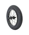 12 Inch Kids Front Bicycle Wheel Replacement With Solid Rubber Tire And Inner Tube, Black Steel Rim, Included Schrader Tube
