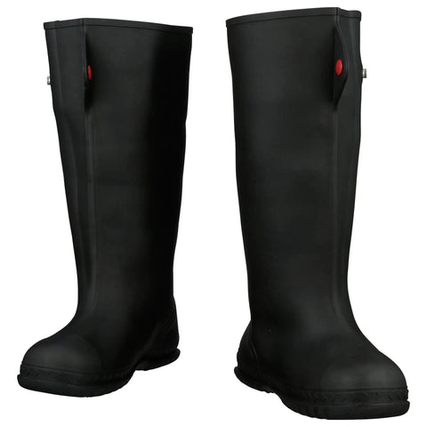 Heavy Duty Concrete Overboot Covers Waterproof Pvc Work Boot Shields, black, seamless fit, durable for wet construction sites.