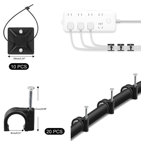 Must Have Cable Management Kit With Sleeves And Clips Includes Four Sleeves Thirty Seven Clips Seven Soft Holders Ten Adhesive Mounts