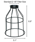 Premium Black Metal Wire Cage Lamp Guard For Ceiling Fans And Pendant Lights Killer Diamond Shape Light Cover, 6.9" tall and 5.1" wide.