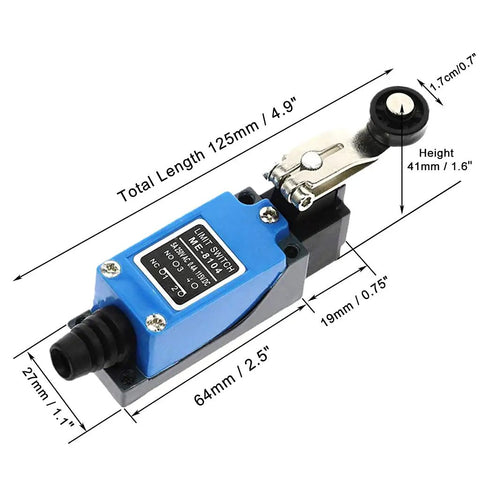 Two Pack Momentary Limit Switch With Adjustable Roller Lever Arm Travel Switch for CNC Mills Lasers and Plasma Routers NC NO