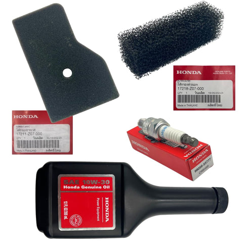 Honda Generator Maintenance Tune Up Kit With Genuine Air Filter 17211Z07000 And 17218Z07000 Spark Plug 98056 55777 And 10W30 Motor Oil For EU2000i EB2000i EU2200i EB2200i Generators pack