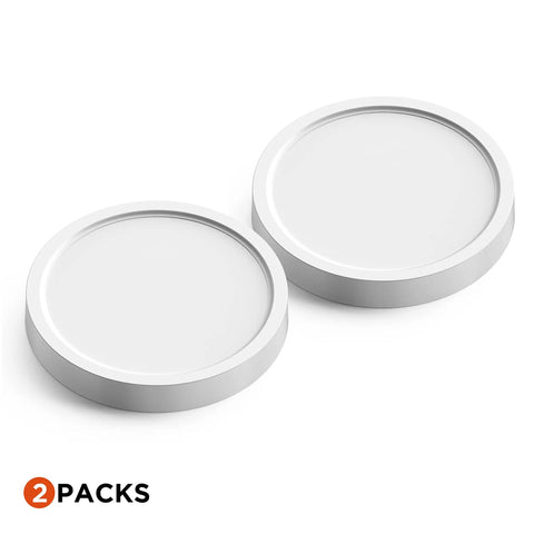 Two Pack 15W Flush Mount LED Ceiling Light 1500 Lumens Daylight 5000K Low Profile Ceiling Fixture 6.7 Inch Round