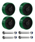 5 Inch By 2 Inch Heavy Duty Caster Wheels Set Of Four With Polyurethane On Cast Iron Wheel For Cart And Toolbox Industrial Grade Abrasion Resistant Shock Absorbing Green