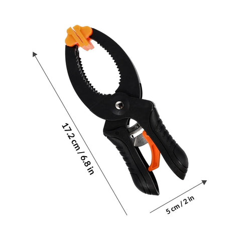 A-Type Quick Release Ratchet Spring Clamps 2-Pack for Woodworking and Photography Backdrop Cloth Clips, side view, 6-inch size