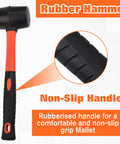 Rubber hammer with a non-slip rubberized handle from the Heavy Duty Aluminum Vacuum Double Suction Cups And Rubber Hammer Floor Gap Repair Kit