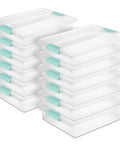 12 Pack Clip Box Stackable Clear Plastic Bins With Latching Lids For Arts And Crafts, Home Office, Classroom And Workshop Organization