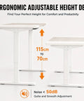 Zero Stress Oak Electric Standing Desk Featuring Four Memory Buttons Plus Child Lock Safety For Seamless One Button Height Adjustment In Your Everyday Home Office Setup adjustable height range from 70cm to 115cm.