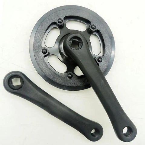 152mm Square Taper Bike Crankset With 32T Chainring, Aluminum Alloy, Square Hole Bottom Bracket visible from top view