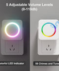 Driveway Alarm With Motion Sensor Door Chime 58 Melodies And 500 Feet Range featuring colorful LED and volume levels 0-110db