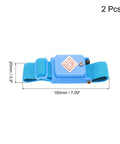 Two Pack Anti Static Wrist Strap ESD Antistatic Bracelet for Computer Electronics Repair, blue adjustable band, side view with dimensions