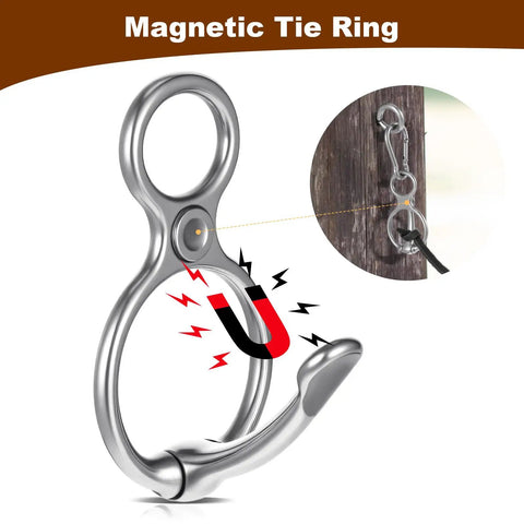 Magnetic Tie Ring For Horses, Safe And Humane Horse Training Equipment with quick snap and stainless steel construction.