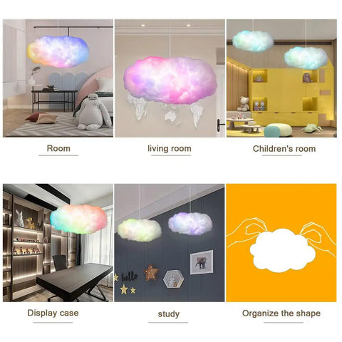 Cloud Lightning Light Kit With Music Sync, RGB Multicolor Color Changing LED Strips in various room setups