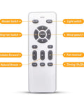 Remote for Low Profile Farmhouse Wood Ceiling Fan With Light And Remote, 16 Inch Dope Industrial Style Fan with labeled controls