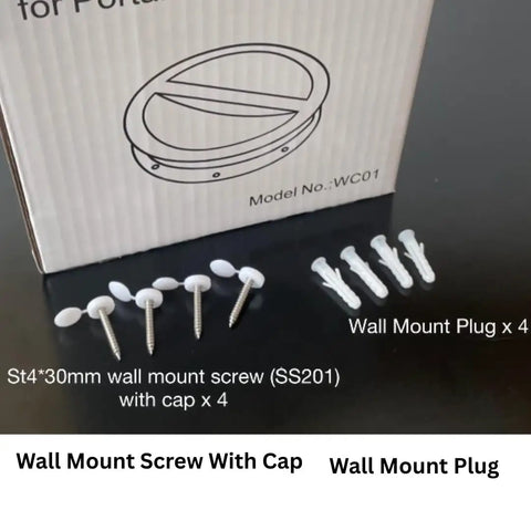 Mobile AC Dual Size Wall Mount Connector with screws and plugs visible on packaging