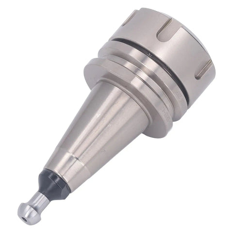 Hot Shop Ready CNC Lathe Collet Chuck Holder With Mega Precision And Super Tight Runout For High Speed 30k RPM machining jobs, silver steel material.