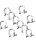 Array of Bow Shackle 1/4 Inch, 5/16 Inch, 3/8 Inch High Strength Carbon Steel Screw Pin Anchor Shackle For Camping And Hiking