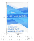 Clear Acrylic Window Sign Holder 8.5x11 With Four Suction Cups For Glass Walls Easy Mount Advertising Signage Display Frame Pack Of 3