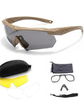Outdoor Safety Shooting Glasses Anti Fog Tactical Goggles With 3 Interchangeable Lenses And Hard Case Lightweight Durable PC Frame Scratch Resistant All Day Comfort For Men And Women Khaki