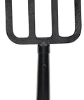 Rugged Heavy Duty Digging Fork With Carbon Steel Head And Fiberglass Core, Short Handle With No-Slip H-Grip For Gardening