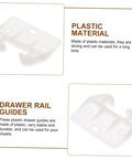Drawer Track Guide Kit Twelve Piece Plastic Slides and Latches for Furniture Cabinets and Drawers showing plastic guide