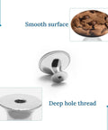 Chocolate Cookie Stainless Steel Cabinet Knobs And Drawer Handles Top Tier Beast Grade Kitchen Furniture Hardware close-up of smooth knob with deep thread