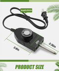 Dimensions of Plug And Play Probe Temperature Control Thermostat Cord Replacement Part for Electric Skillets and Griddles