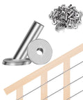 Heavy Duty Marine Grade T316 Stainless Steel Cable Protector Sleeves Kit For One Eighth Inch Railing Cables, drill bit, and railing