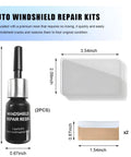 2 Pack Windshield Repair Kit With Glass Repair Liquid For Quick Fix Of Cracks And Rock Chips, includes resin, curing films