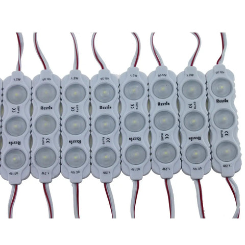 Ultra Bright 3 LED 2835 Module Pack 200 Pcs Waterproof White Light for Letter Sign Advertising Signs, 12V, 160 Degree