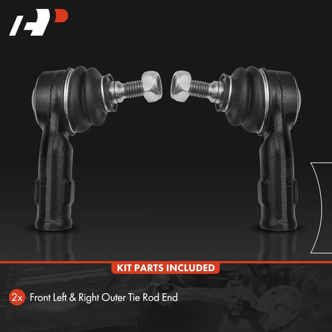 Front Outer Tie Rod End For Ford Focus 2000 2005 2006 Built Through December 4 2005 Replacement To Eliminate Uneven Tire Wear And Improve Steering Stability Left And Right, 2-piece kit