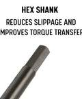 Thirteen Sixteenths Inch Long Wood Auger Drill Bit For Deep Clean Holes In Soft And Hard Wood, hex shank detail