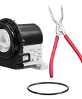 Washer Drain Pump Motor Assembly 4681EA2001T For Washing Machine Drainage Fixes, shown with pliers and O-ring