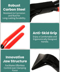 Image of 3 Piece Hand Seamers Sheet Metal Tools With Straight Jaw 45 Degree Jaw And 90 Degree Jaw, highlighting carbon steel build and ergonomic anti-skid grip for home shop and DIY projects.