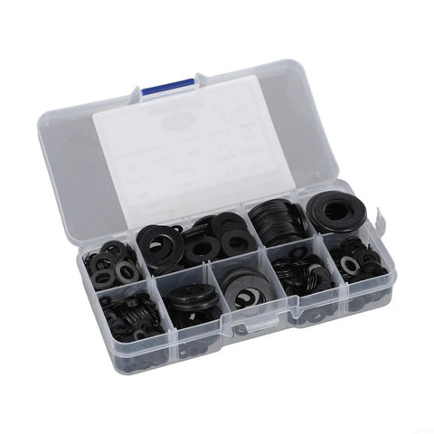 Black Zinc Plated Alloy Steel Flat Washers Set 684 Piece Assortment In 9 Metric Sizes From M2 To M10 Heavy Duty Hardware Kit For Home Auto DIY Projects in divided case