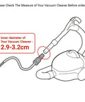 Diagram showing Vacuum Crevice Attachment Kit For Hard To Reach Spots, Micro Cleaning Tools, fitting a 2.9-3.2cm vacuum hose.