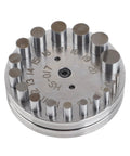 Pro Grade Steel Disc Cutter Set For Jewelry Making With Round Pendant Punch Tool And Six Dies, flat bottomed steel tool.