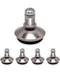 Heavy Duty Office Chair Bell Glides Replacement Plus 7/16 Inch 11Mm Stem Non Rolling Caster Cups for Gaming and Desk Chairs, set of 5 metal floor savers.