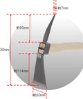 Side view of One-Handed Hoe Pick Mattock for Breaking Tough Soil, 12.7 oz with wood handle, S45C blade, detailed measurements.