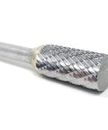 1/2 Inch SA-5 Solid Carbide Cylinder Bur Double Cut for precise deburring and shaping in metalworking projects, side view